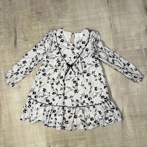 Zara Ruffle hem, 100% cotton, long sleeve, fully lined, floral dress 2-3T